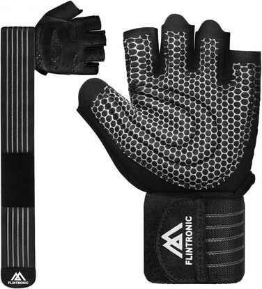 Фінтронік Фітнес Рукавички: Дихаючі рукавички з підтримкою зап'ястя, неслизькі силіконові рукавички для тренувань, важкої атлетики, фітнесу та підтягувань