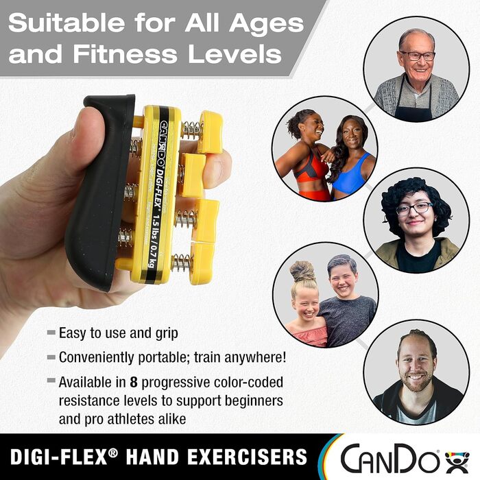 Тренажер для кисті та пальців CanDo Digi-Flex, синій, важкий опір