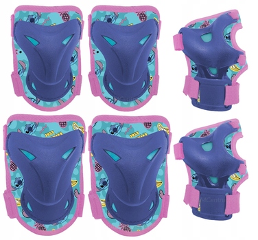 Комплект захисту для роликів та скейта (шолом, наколінники, налокітники) — Stitch