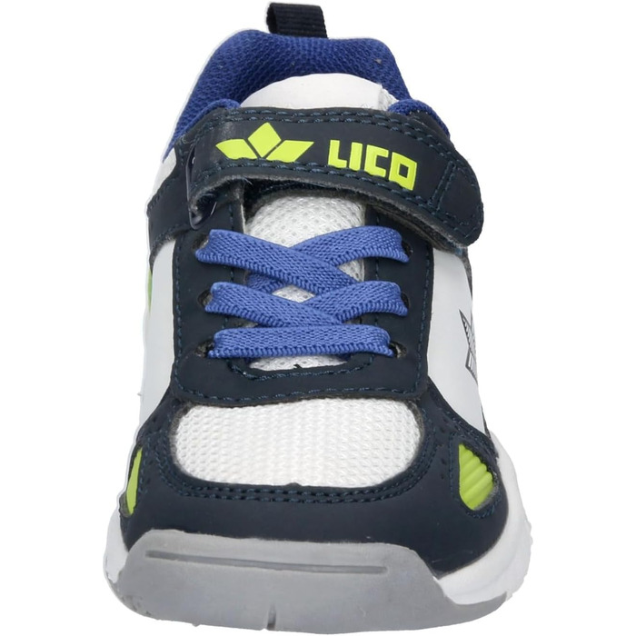 Дитячі кросівки для залу Lico Peyton V унісекс, білі з синім та лимонним, розмір 34 EU