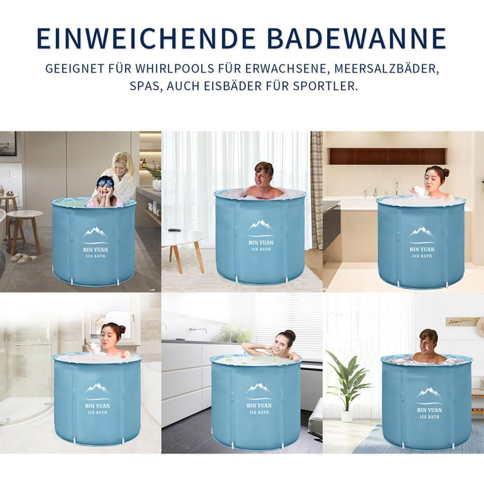 Тонна для криотерапії B&Y з кришкою для дорослих, стабільна, для спорту та відпочинку на відкритому повітрі