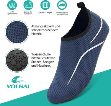 Шкарпетки для плавання та водних видів спорту: шкарпетки для басейну, пляжу, йоги. Легкі, швидковисихаючі, з антиковзаючою підошвою. Розміри 35-47 EU, колір блакитний. A787