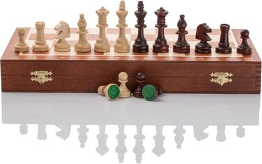 Набір для шахів Großartig Tournament NO. 6 | Master Of Chess | Шаховий набір з шахівницею 54x54 см з горіха та ясену | Набір шахів Staunton | NO.6 | Горіх & Ясен 54 см
