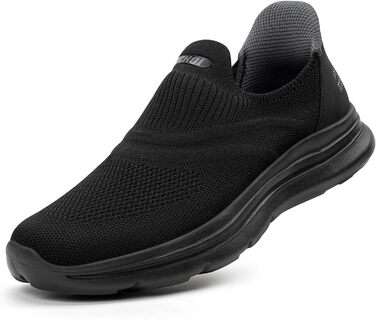 Чоловічі кросівки Slip-On без шнурівків, спортивні, для бігу, легкі, дихаючі, повсякденні, чорні, 40 EU