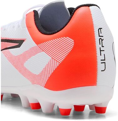 Кросівки футбольні PUMA Ultra 5 Play Mg з підсвічуванням, 41 EU, білий/чорний/червоний