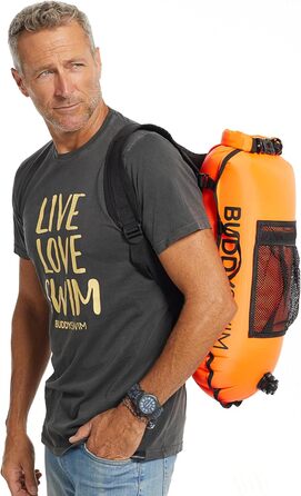 Плавальний жилет Open Water 28 л з водонепроникним мішком та знімним підкладкою. Легкий, зносостійкий, простий у складанні. Оранжевий, універсальний розмір.