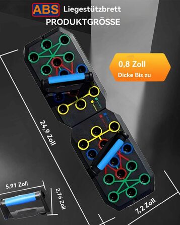 Багатофункціональний дошка для віджимань 24-в-1, складаний стенд для фітнесу з ручками, тренажер для пресу та силових вправ для чоловіків та жінок, для спалювання жиру