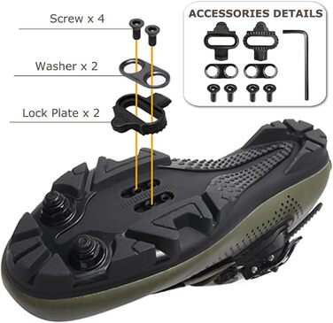 Велосипедні черевики для чоловіків та жінок, унісекс, MTB, Mountainbike, Radsportschuhe з 2 болтами та шипами, практична поворотна застібка, Bikeschuhe, фіолетовий, 39 EU