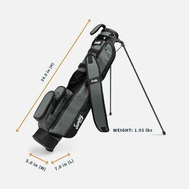 Гольф сумка Sunday Loma: легка, з ременем та стійкою – для пітч-н-пут, Par 3 та Executive курсів, сіра