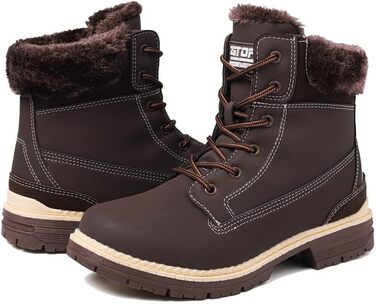 Зимові чоботи жіночі утеплені, водонепроникні, для снігу, теплі, короткі, трекінгові, підошва не слизька (Коричневі, 37 EU)