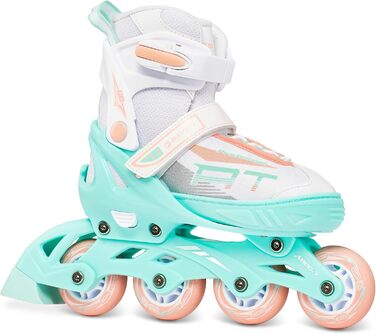 Інлайнерожі RAVEN Profession 4in1: регульовані ролики для дітей та дорослих (31-35), білий/м'ятний/помаранчевий