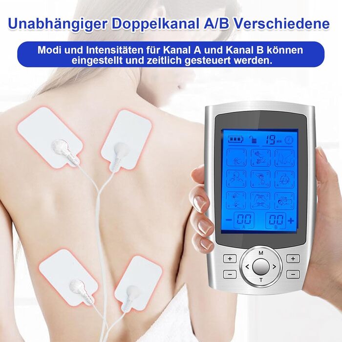 Пристрій TENS EMS від Tosucs: електростимулятор з 10 електродів для зняття болю та масажу спини