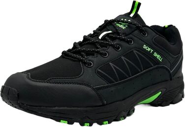 Чоловічі та жіночі трекінгові черевики Softshell для хайкінгу та трейлу, 42 EU, чорний та яблучно-зелений