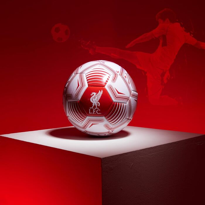 М'яч для футболу Liverpool FC, офіційний ліцензований м'яч, розмір 3, 4 або 5 - подарунок для фанатів, білий/червоний