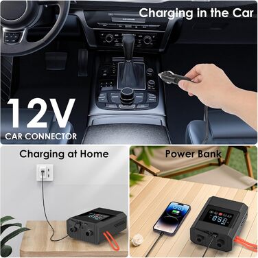 Diealles Shine Sup Pumpa Elektrichna 12000mAh, 20 PSI: Акумуляторна електрична повітряна помпа для SUP, човнів, каяків