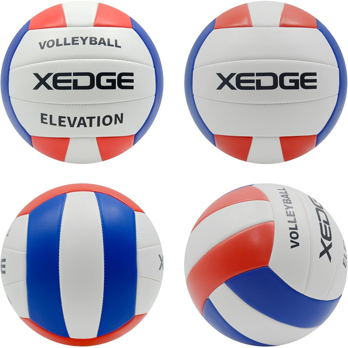 Волейбольний м'яч XEDGE, розмір 5, офіційний для гри в приміщенні та на вулиці, тренування, пляж, трава (синій, білий, червоний)