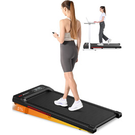 Walking Pad для дому HomeFitnessCode: електричний біговий килимок з нахилом, 1-8 км/год, чорно-червоний