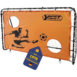 Дитячі футбольні ворота Best Sporting 2в1, 180x120x60 см, з сіткою та тировою стінкою, помаранчеві