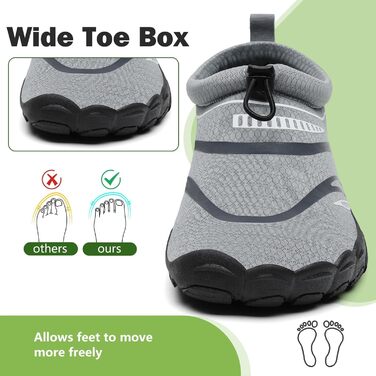 Mishansha Легкі дихаючі шкарпеткові капці для чоловіків та жінок з товстою підошвою, антиковзаючі, розмір 36-46, сірий колір