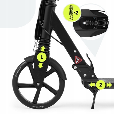 Електросамокат HyperMotion SKYLINE BLACK HYP, чорний, 2 колеса
