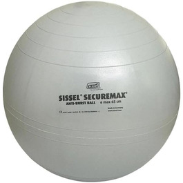 Гімнастичний м'яч SISSEL SECUREMAX 65 см, до 500 кг, PVC, для фітнесу та реабілітації, система безпеки, з постером вправ