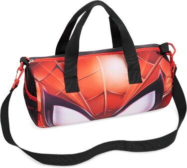Дитяча спортивна сумка Disney Spiderman 40x20x20 см, чорна/червона, з двома боковими кишенями та регульованим ременем, для фітнесу та спорту