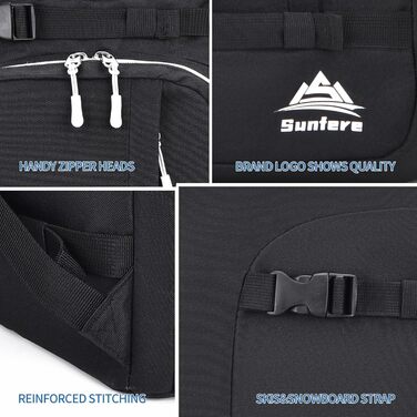 Чохол для лижних черевиків, терморюкзак, 50 л, водонепроникний, для сноуборду, подорожей, лижного спорядження, аксесуари (чорний/сірий)