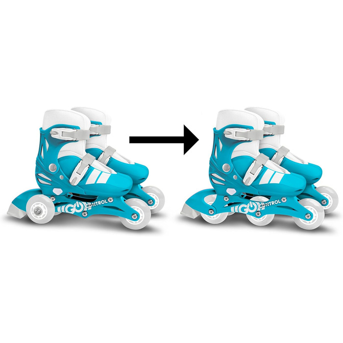Ролики TRISKATES 2-в-1, регульовані, для дітей, SKIDS CONTROL MIXTE 2025, блакитні
