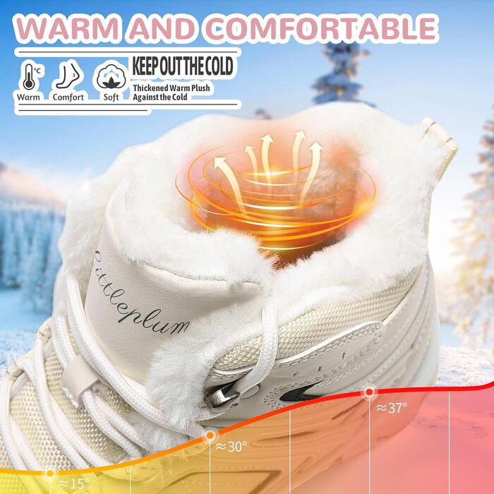 Зимові черевики ASHION для жінок. Теплі, утеплені, для ходьби на снігу та прогулянок. Розміри 36-42, колір бежевий.