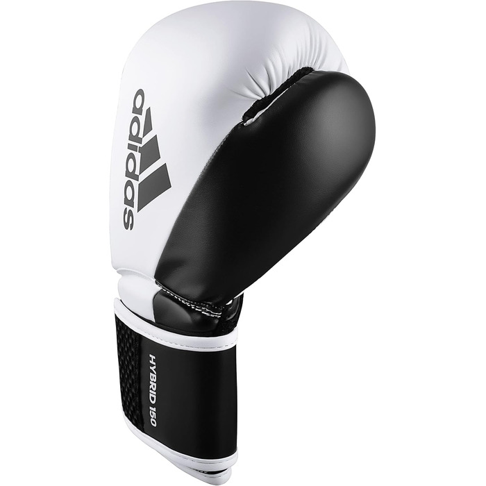 Боксерські рукавички adidas Hybrid 150 для боксу, кікбоксингу та ММА, універсальні, для чоловіків і жінок, різні ваги, чорні/білі