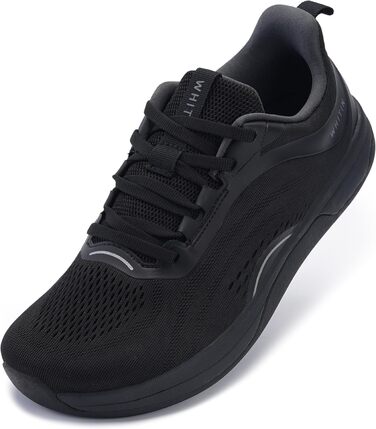 WHITIN Вуличні тапочки без шкарпеток для чоловіків та жінок | Мінімалістичні кросівки з широким носком та підошвою Zero-Drop (37 EU, чорний)