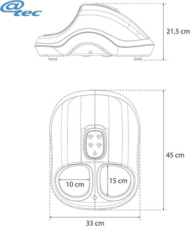 Масажер для ніг Fuss-fit-Maxx з 3D повітряною масажною технологією та функцією нагріву, для рефлексотерапії стоп, з пультом ДК, до 44 розміру взуття