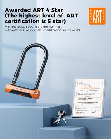 Замок для велосипеда Sportneer Bügelschloss 20 мм: висока безпека, сталевий трос 1.8 м, монтажний кріплення