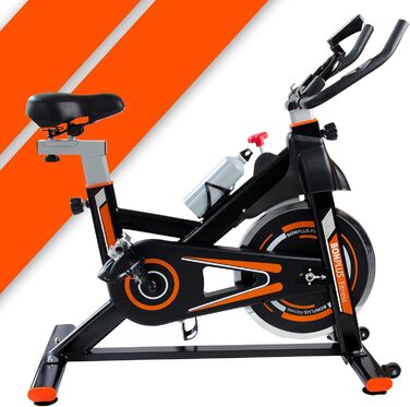 Велотренажер Bonplus BP - Indoor Fitness Bike з регулюванням навантаження та пульсометром, висота сидіння 76-98 см, маховик 10 кг