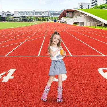 Дитячі ролики Supfine – регульовані, з підсвічуванням, розмір 31-38 (S/M), для дівчаток та хлопчиків, рожеві