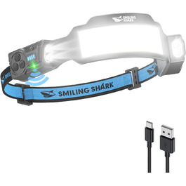 Налобний ліхтар Smiling Shark TS-6 LED, акумуляторний, 2400mAh, з регульованим світлом, 6 світлових режимів, сенсор руху, для кемпінгу, бігу, туризму