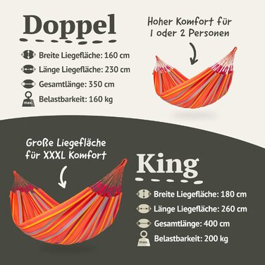 Гамак LA SIESTA® Brisa: ручної роботи з Колумбії, 160 см, для дому та відпочинку на природі