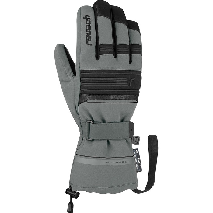 Жіночі лижні рукавички Reusch Kondor R-tex, водонепроникні, дихаючі, утеплені, сірі/чорні, розмір 11