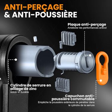 Замок для велосипеда складний 100см з ключами, висока безпека, з кріпленням, з легованої сталі, чорно-оранжевий