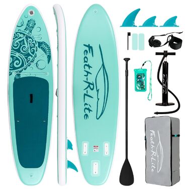 SUP дошка FEATH-R-LITE надувна, 3м, блакитно-зелена + весло, насос, рюкзак. Підходить для початківців та досвідчених райдерів.