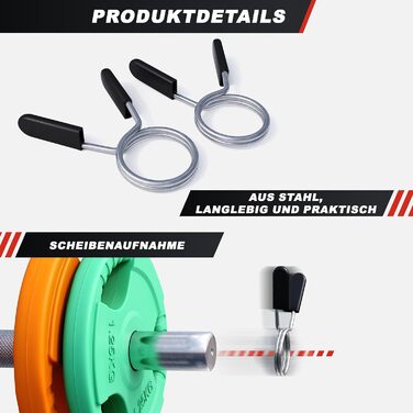 Набір гантелей GORILLA SPORTS® 20 кг (2 шт.) - ковані, гумові ручки, 30 мм, фіксуючі затискачі, ваги 4x1.25 кг / 4x2.5 кг