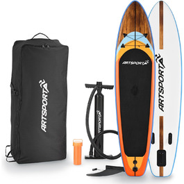 Надувна SUP-дошка ArtSport 320 см, до 150 кг, з веслом, насосом, ременем та сумкою – комплект для сапбордингу