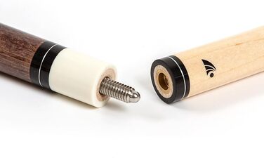 Більярдний кий Riley з ручкою з штучної шкіри, 58 дюймів (147 см), наконечник 13 мм, темне дерев'яне забарвлення, з кейсом