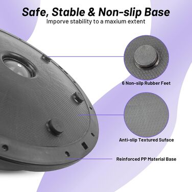 Йога-балансборд Ativafit 60см, до 300 кг, з помпою та експандером. Чорний фітнес-м'яч для балансу, йоги та силових тренувань