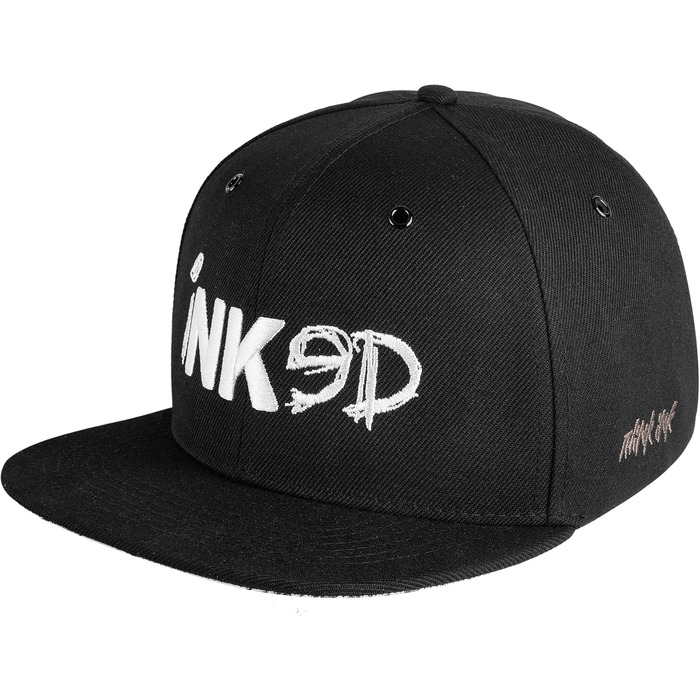 Кепка-снэпбек Nebelkind Inked Black — унісекс бейсболка з прямим козирком, регульований розмір, стильна вулична кепка (Streetwear), чорна