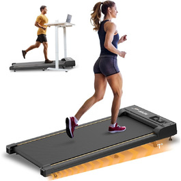 Біговий тренажер для дому з нахилом, Walking Pad з регулюванням 7°, потужність 2.5 PS, пульт керування та LED-дисплей, швидкість 1-6 км/год, стіл для офісу/дому, вантажопідйомність 120 кг, колір: темно-сірий