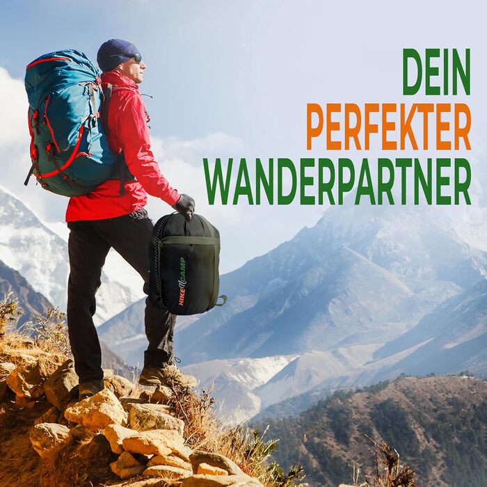 Сплячий мішок SereneLife для кемпінгу – теплий, водонепроникний, для зимового відпочинку, температура від -15°C до +12°C, з компресійним мішком та подушкою