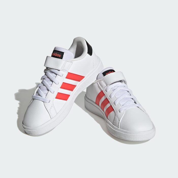 Кросівки Adidas Grand Court C для дітей (28.5 EU, білий, червоний, чорний)