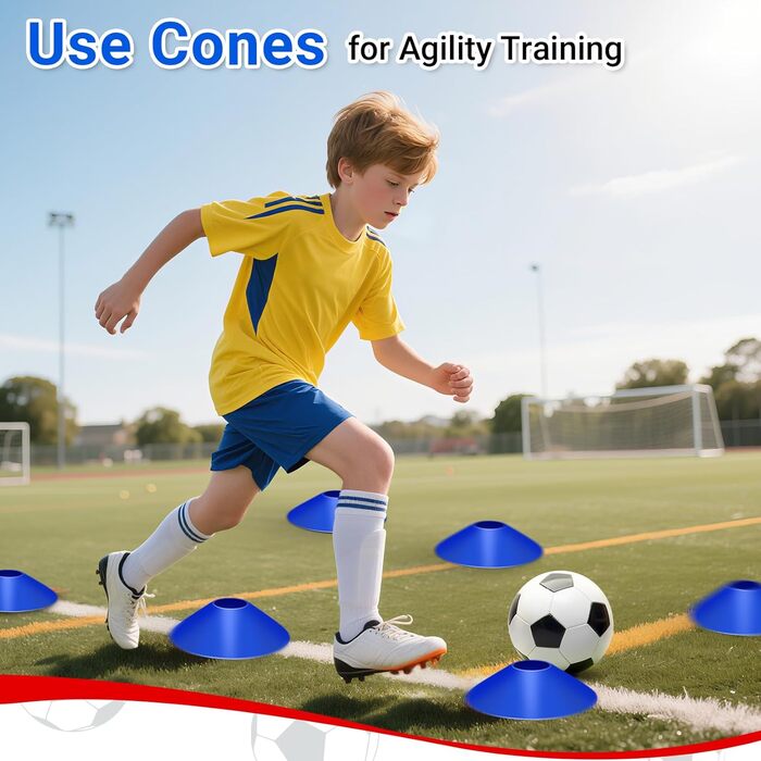 Ворота для футболу Dimples Excel Pop-Up – розкладні для дітей | Набір 1 або 2 шт. | Розміри 120x90 / 152x110 / 213x152 см | 3 кольори | З м'ячем, насосом, конусами та мішенню | Для саду та подарунка (2-120x90 блакитний+аксесуари)