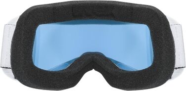 Лижна маска uvex Unisex Elemnt FM, універсальний розмір, біла матова/сріблясто-синя, 100% захист від UV, антифог